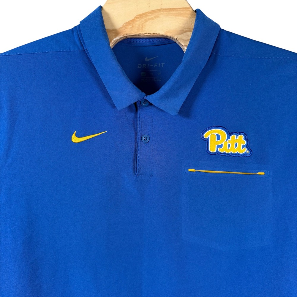 Nike Pittsburgh Panthers Dri-FIT Polo Shirt Mens XXL Blue On-Field Golf Stretch